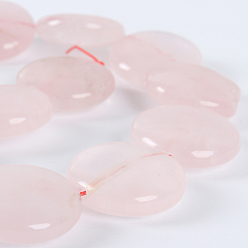 Розовый Кварц Естественно Розовый кварц плоские круглые бусины пряди, 20x7 мм, отверстие : 1 мм, около 20 шт / нитка, 15.75 дюйм
