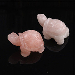 Quartz Rose Figurines de tortue de guérison sculptées en quartz rose naturel, statues de pierres de reiki pour la thérapie de méditation équilibrant l'énergie, 53~54.5x35~37x23~25.5mm