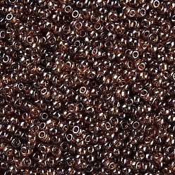 Dark Goldenrod 12/0 Grade A Round Glass Seed Beads, Transparent Colours Lustered, Dark Goldenrod, 12/0, 2x1.5mm, Hole: 0.3mm