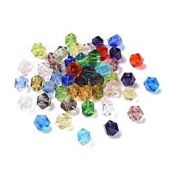 Color mezclado Imitación perlas de cristal austriaco, aaa grado, facetados, cuentas de cubo sin esquinas, color mezclado, 7.5x7.5x7.5 mm, agujero: 0.9~1 mm