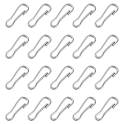 Stainless Steel Color 201 Stainless Steel Keychain Clasp Findings, Stainless Steel Color, 20x7x2mm