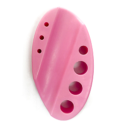 Pearl Pink Silicone Tattoo Ink Cup Holder, For Permanent Makeup Tattooing Tool, Oval, Pearl Pink, 6x11x2cm, Hole: 13mm, 8mm, 4mm