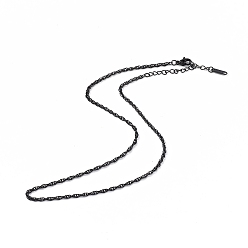 Bronze 304 collier de chaîne de corde en acier inoxydable pour hommes femmes, gris anthracite, 15.87 pouce (40.3 cm)