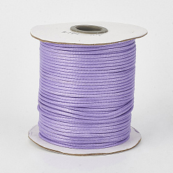 Lilac Eco-Friendly Korean Waxed Polyester Cord, Lilac, 1mm, about 169.51~174.98 Yards(155~160m)/Roll