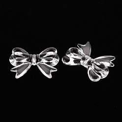 Clair Perles acryliques transparentes, bowknot, clair, 23x29.5x6mm, Trou: 1.6mm, environ293 pcs / 500 g