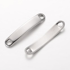 Stainless Steel Color Rectangle 304 Stainless Steel Links connectors, Stainless Steel Color, 35x6x1.5mm, Hole: 3x3mm