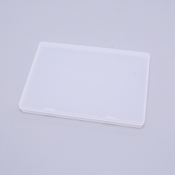 Clear Transparent Plastic Bead Containers, with Hinged Lids, Rectangle, Clear, 16.7x11.7x1.7cm