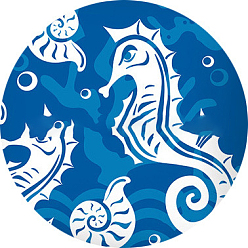 Sea Horse Cabochons en verre, demi-rond/dôme avec motif sur le thème de l'océan, motif de cheval de mer, 25mm