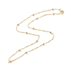 Real 18K Gold Plated Brass Satellite Chains Necklace for Women, Cadmium Free & Lead Free, Real 18K Gold Plated, 17.13 inch(43.5cm)