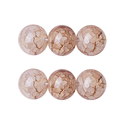Camel Spray Painted Glass Beads Strands, Round, Camel, 8~8.5mm, Hole: 1.5mm, about 100pcs/strand, 31.1 inch(79cm)