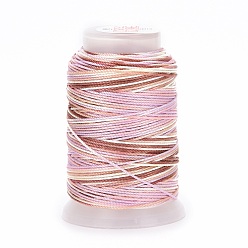 Pink 5 rouleaux 12 cordons en polyester teints par segments, cordon de milan, ronde, rose, 0.4mm, environ 71.08 yards (65m)/rouleau