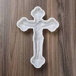 White DIY Cross Wall Decoration Silicone Molds, Resin Casting Molds, For UV Resin, Epoxy Resin Craft Making, Easter Theme, White, 295x200x30mm, Inner Diameter: 285x195mm