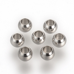 Stainless Steel Color 201 Stainless Steel Spacer Beads, Rondelle, Stainless Steel Color, 4x3mm, Hole: 2mm