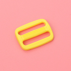 Yellow Plastic Slide Buckle Adjuster, Multi-Purpose Webbing Strap Loops, for Luggage Belt Craft DIY Accessories, Yellow, 26x22x3.5mm
