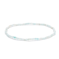 Amazonite Bracelet extensible en perles d'amazonite naturelle, bijoux en pierres précieuses pour femmes, large: 2 mm, diamètre intérieur: 2-1/4 pouce (5.7 cm)