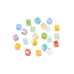 Mixed Color 600Pcs 12 Colors Faceted Glass Beads Strands, Imitation Jade, Cube, Mixed Color, 2x2mm, Hole: 0.8mm, 50Pcs/color