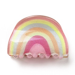 Colorful Rainbow Shaped Acrylic Claw Hair Clips, Hair Accessories for Girls, Colorful, 27x41x24mm