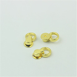 Golden Zinc Alloy Side Clip Buckles Nail Rivet Connector Clasp, with O Ring, for Bag Hanger, Golden, 19x12x5.5mm