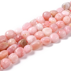 Opale Rose Rose naturel perles d'opale brins, pierre tombée, nuggets, 7.5~9x7.5~8x3.5~6mm, Trou: 1mm, Environ 44 pcs/chapelet, 15.16~15.75 pouce (38.5~40 cm)