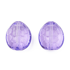 Medium Purple Transparent Spray Painted Glass Beads, Tortoise, Medium Purple, 12x11x7mm, Hole: 1mm