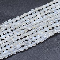 White Moonstone Opalo blancos naturales hebras, facetados, plano y redondo, 4x2.5 mm, agujero: 0.8 mm, sobre 93 unidades / cadena, 15.15 pulgada (38.5 cm)