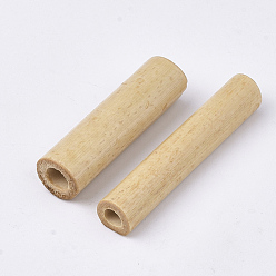 Blanched Almond Natural Wood Beads, Undyed, Tube, Blanched Almond, 33.5~41x7~10mm, Hole: 2~5mm, about 560pcs/500g