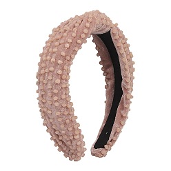 Pink Accesorios para el cabello, bandas de terciopelo, con perlas de plástico, rosa, 150x130x55 mm