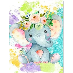 Elefante Kits de pintura de diamantes diy de animales, Incluye bolsa de pedrería de resina., bolígrafo adhesivo de diamante, plato de bandeja y arcilla de cola, elefante, 400x300 mm