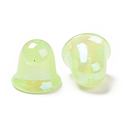 Vert Clair Cônes de perles acryliques opaques, couleur ab , cloche, vert clair, 12x11mm, Trou: 1.5mm, environ840 pcs / 500 g