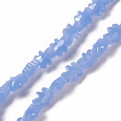 Cornflower Blue Electroplate Glass Beads Strands, Faceted, Bear, Cornflower Blue, 8.5x9.5x4mm, Hole: 1mm, about 80pcs/strand, 25.20 inch(64cm)