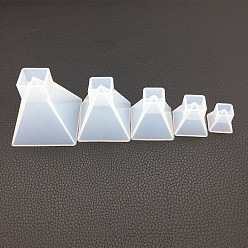 Blanco Moldes de silicona diy, moldes de resina, para resina uv, fabricación de joyas de resina epoxi, para la fabricación de joyas de resina y flores secas, trapezoide, blanco, 25~67x23.5~67x25~67 mm