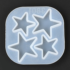 Blanco Moldes de silicona estrella, moldes de resina, para resina uv, fabricación de joyas de resina epoxi, blanco, 78x78x6.5 mm