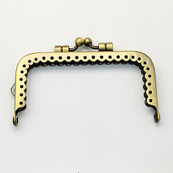 Античная Бронза Железо кошелек рама ручка для сумки швейной ремесло портного канализацию, античная бронза, 55x89x9 мм