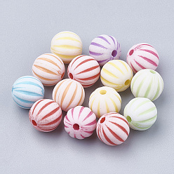 Mixed Color Opaque Acrylic Beads, Craft Beads, Round, Mixed Color, 10x9.5mm, Hole: 1.5mm, about 905pcs/500g