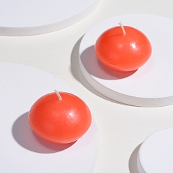 Orange Red Paraffin Candles, Floating Candles, Scented Candles, Rondelle Shape, Party Accessories, Orange Red, 42x26mm