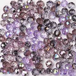 Púrpura Cuentas de vidrio checo pulidas al fuego, facetados, ananas, púrpura, 7.5~8x8 mm, agujero: 1.2 mm, sobre 120 unidades / bolsa