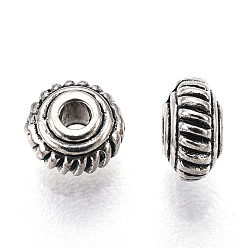 Antique Silver Tibetan Style Alloy Spacer Beads, Rondelle, Cadmium Free & Lead Free, Antique Silver, 5x3mm, Hole: 1mm, about 5500pcs/1000g