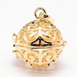 Золотой Латунные полые круглые подвески, для ожерелья, золотые, 28x25x21 мм, отверстия: 9x3.5 мм, внутренний: 18 мм