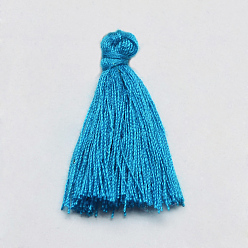 Dodger Azul Decoraciones de borla hechas a mano de policotón (algodón poliéster)., decoraciones colgantes, azul dodger, 29~35 mm