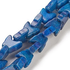 Bleu Chapelets de perles howlite naturelles , teindre, papillon, bleu, 9.5x10x3.8~4.3mm, Trou: 0.7mm, Environ 48~54 pcs/chapelet, 13.90''~14.57'' (35.3~37 cm)