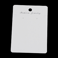 Кремово-белый Картон дисплей карты, используется для ожерелий и сережек, прямоугольные, кремово-белые, 90x60x0.5 мм, отверстие : 6 мм