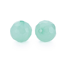 Medium Aquamarine Imitation Jelly Acrylic Beads, Faceted, Round, Medium Aquamarine, 16.5x16mm, Hole: 2.5mm, about 288pcs/500g