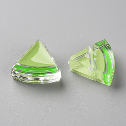 Vert Jaune Perles acryliques émail transparent, pastèque, vert jaune, 23.5x25.5x9mm, Trou: 3.5mm