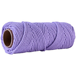 Средний Фиолетовый 50М круглый хлопковый шнур, для упаковки подарков, diy craft, средне фиолетовый, 4 мм, около 54.68 ярдов (50 м) / рулон