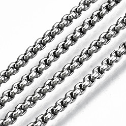 Stainless Steel Color 304 Stainless Steel Venetian Chains, Box Chains, Unwelded, Stainless Steel Color, 2x2x1mm, about 82.02 Feet(25m)/roll