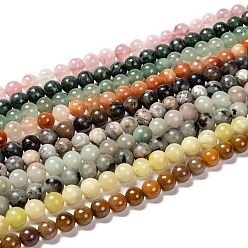 Pierre Mélangete Brins de perles pierres fines naturelles , pierre mixte, ronde, 8mm, Trou: 0.8~1mm, Environ 46 pcs/chapelet, 14.96 pouce (38 cm)