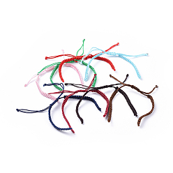 Couleur Mélangete Cordon tressé en nylon pour la fabrication de bracelets de bricolage, couleur mixte, 145~155x5x2mm, Trou: 2~4mm