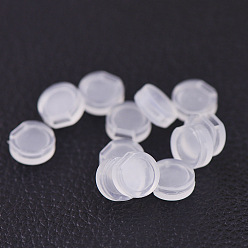 Прозрачный Удобные пластиковые накладки на клипсы, анти-боль, клипса на подушку для серег, прозрачные, 7.5x3 мм, отверстие : 1.5x3.5 мм
