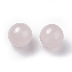 Розовый Кварц Природного розового кварца бусы, половине просверлил, круглые, 10 мм, отверстие : 1.4 мм