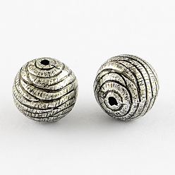 Antique Silver Plated Round Antique Acrylic Beads, Antique Silver Plated, 12mm, Hole: 2mm, about 520pcs/500g